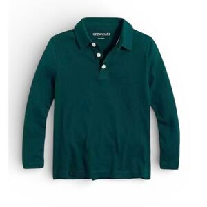 NWT! Crewcuts J.Crew Green Long Sleeve Polo Shirt XS 4/5